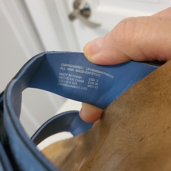 Denim Blue Double Adjustable Strap Sandals Size 3, Casual Comfy - Picture 2 of 6